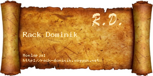 Rack Dominik névjegykártya